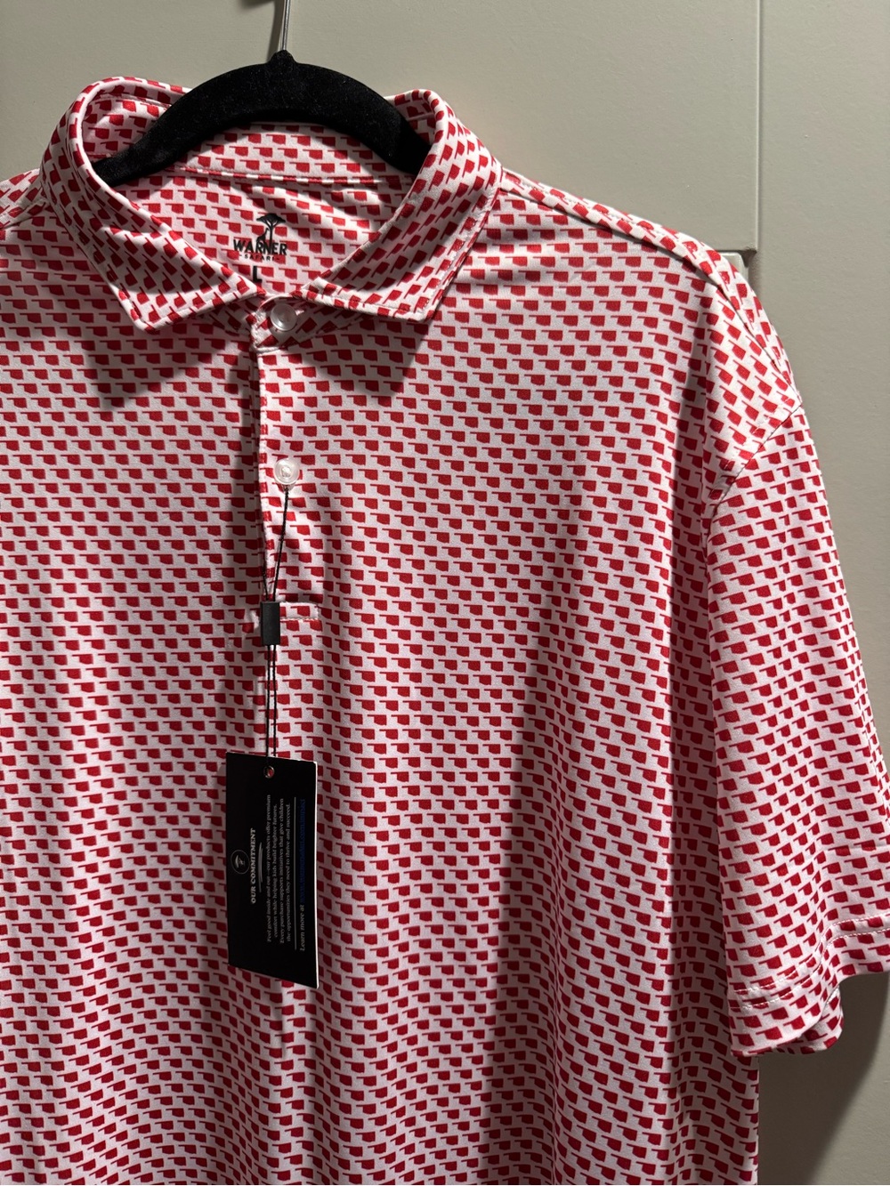 Men's Red and White Oklahoma Polo Shirt